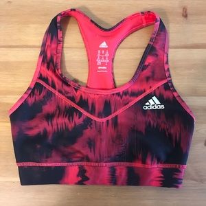 Sports bra adidas red exercise gym sports workout